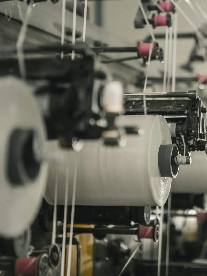 Yarn spools on a spinning machine